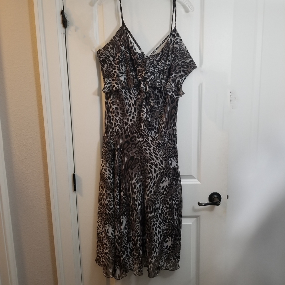 Animal print dress tan/brown/black